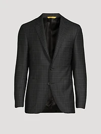 Wool Jacket Plaid Print