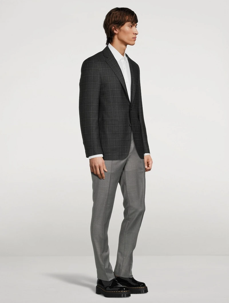 Wool Jacket Plaid Print