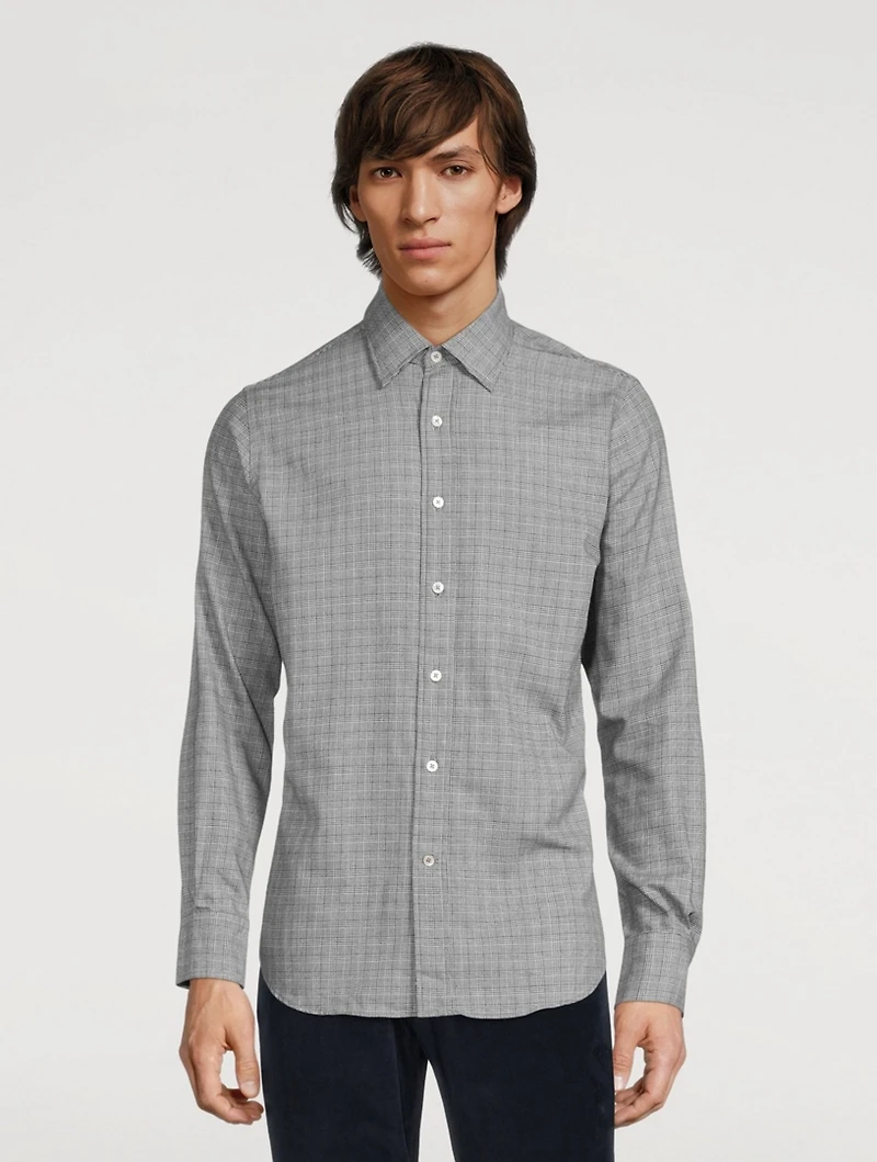 Cotton Shirt Prince Of Wales Print
