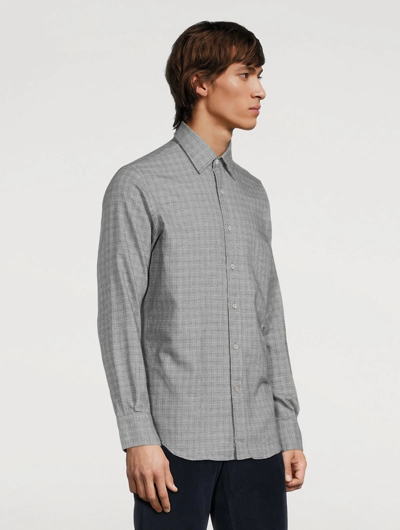 Cotton Shirt Prince Of Wales Print