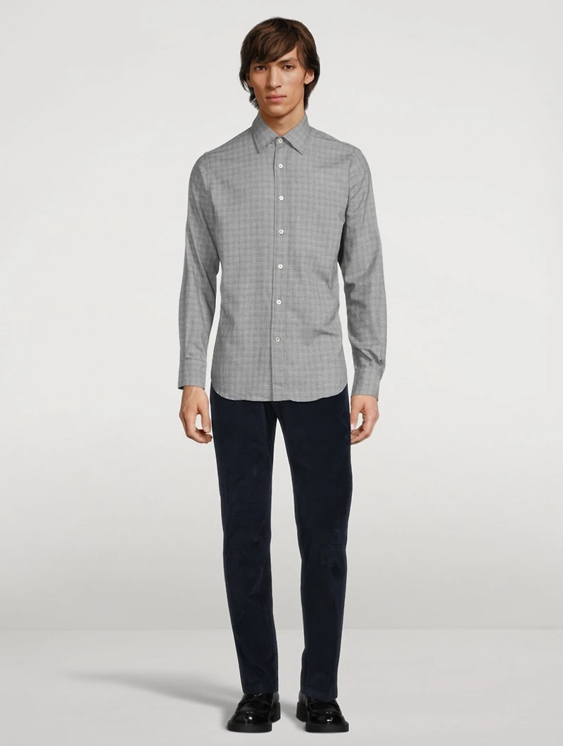 Cotton Shirt Prince Of Wales Print