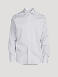 Impeccabile Cotton Shirt Micro Grid Print