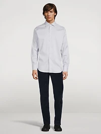 Impeccabile Cotton Shirt Micro Grid Print
