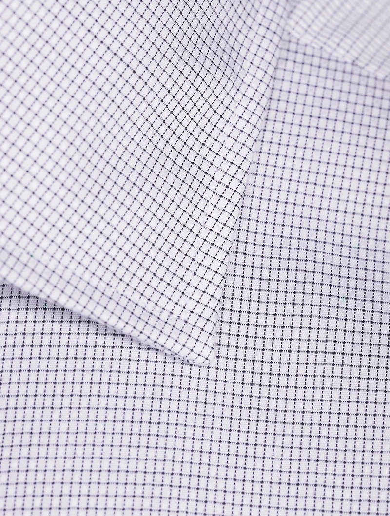Impeccabile Cotton Shirt Micro Grid Print