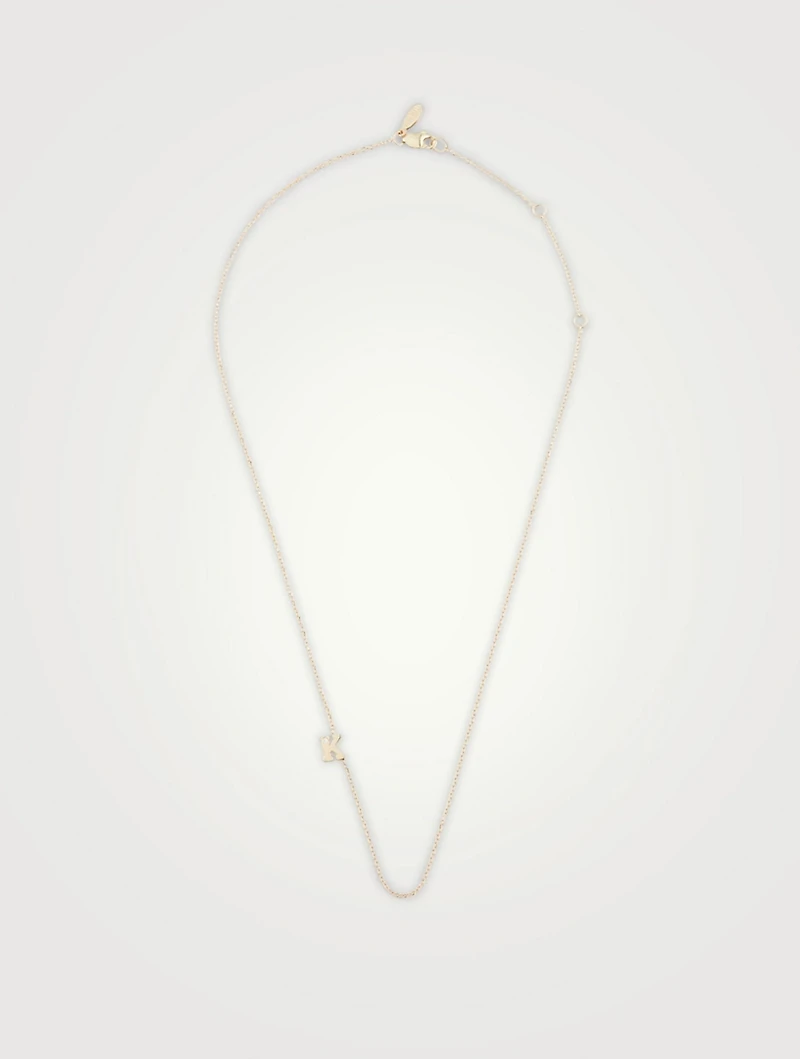 Love Letter Gold K Initial Necklace With Diamond