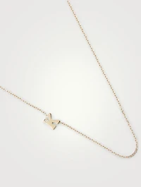 Love Letter Gold K Initial Necklace With Diamond