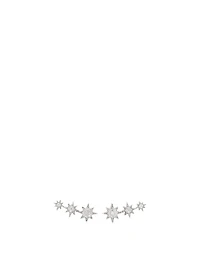 Aztec Silver North Star Trio Stud Earrings With White Sapphire