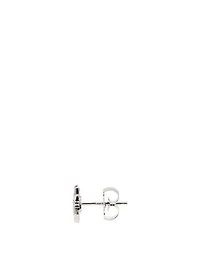 Aztec Silver North Star Trio Stud Earrings With White Sapphire