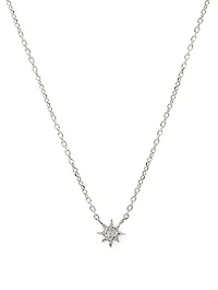 Micro Aztec Silver North Star Necklace With White Sapphire