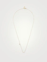 Love Letter Gold A Initial Necklace With Pavé Diamonds