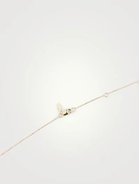 Love Letter Gold A Initial Necklace With Pavé Diamonds