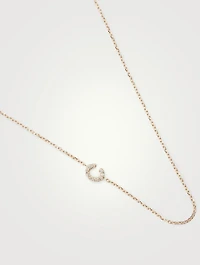 Love Letter Gold C Initial Necklace With Pavé Diamonds