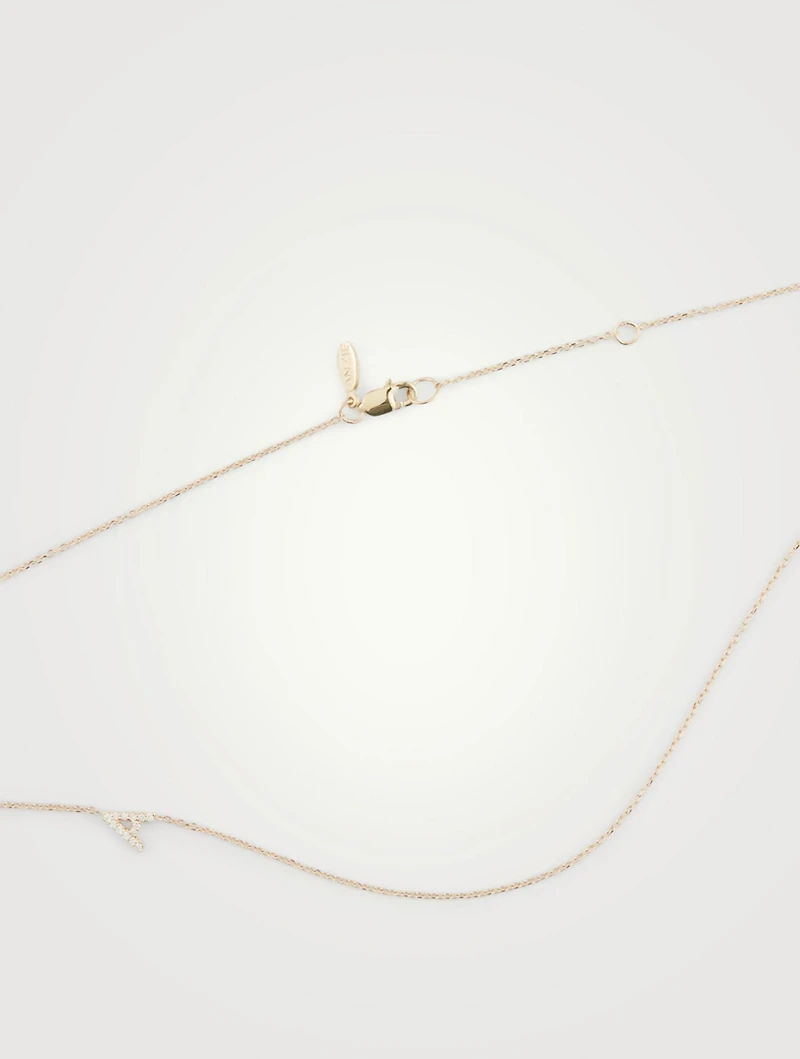 Love Letter Gold C Initial Necklace With Pavé Diamonds