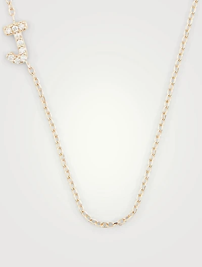 Love Letter Gold J Initial Necklace With Pavé Diamonds