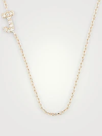Love Letter Gold J Initial Necklace With Pavé Diamonds