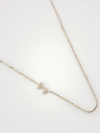 Love Letter Gold J Initial Necklace With Pavé Diamonds