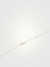Love Letter Gold J Initial Necklace With Pavé Diamonds