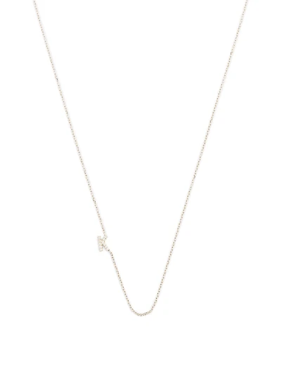Love Letter Gold K Initial Necklace With Pavé Diamonds