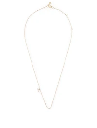 Love Letter Gold M Initial Necklace With Pavé Diamonds
