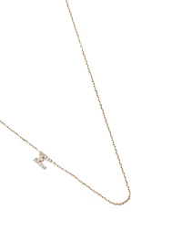 Love Letter Gold M Initial Necklace With Pavé Diamonds