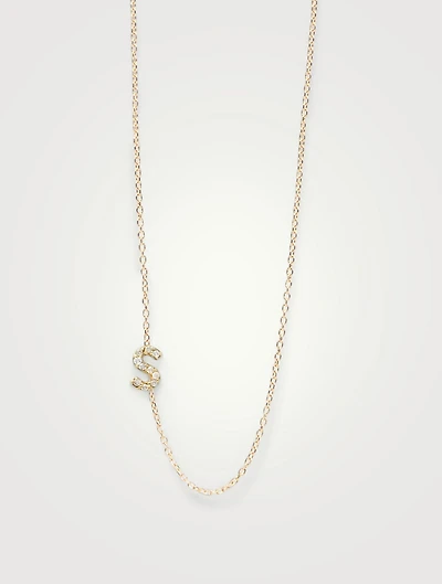Customizable Love Letter 14K Gold S Necklace With Diamonds