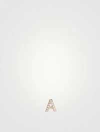 Love Letter Gold A Initial Stud Earring With Pavé Diamonds
