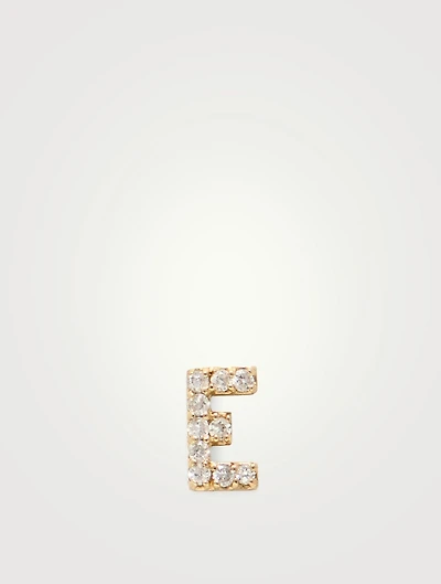 Love Letter Gold E Stud Earring With Diamonds
