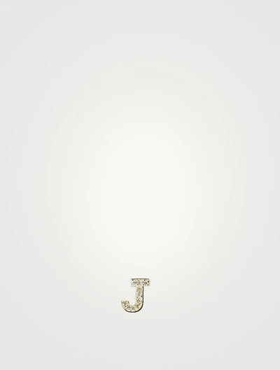 Love Letter Gold J Stud Earring With Diamonds