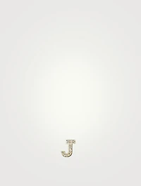 Love Letter Gold J Stud Earring With Diamonds