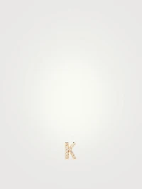 Love Letter Gold K Initial Stud Earring With Pavé Diamonds