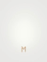 Love Letter Gold Initial Stud Earring With Pavé Diamonds