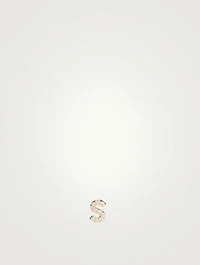Love Letter Gold S Initial Stud Earring With Pavé Diamonds