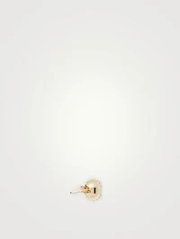 Love Letter Gold S Initial Stud Earring With Pavé Diamonds