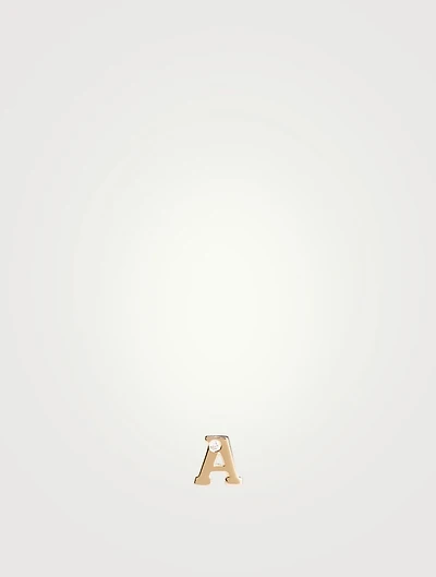 Love Letter Gold A Initial Stud Earring With Diamond