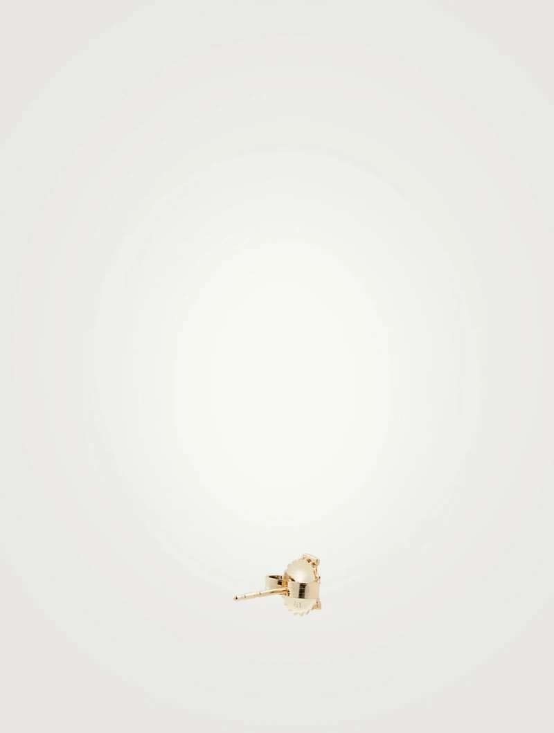 Love Letter Gold A Initial Stud Earring With Diamond