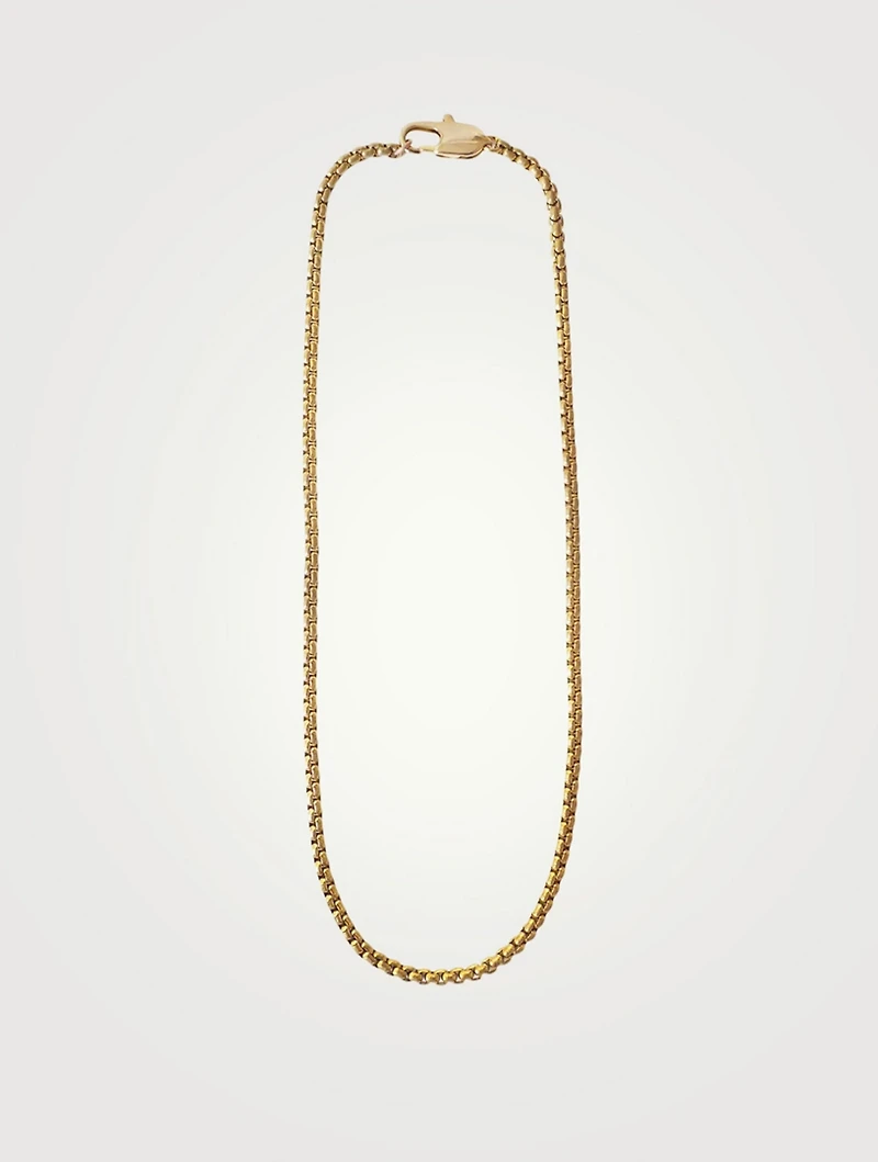 18K-Inch 14K Gold Plated Box Chain Necklace