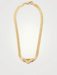 Cuore 14K Gold Plated Herringbone Chain Necklace