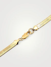 Cuore 14K Gold Plated Herringbone Chain Necklace