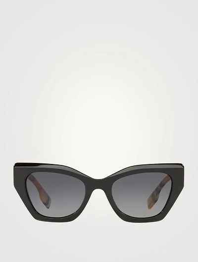 Cat Eye Sunglasses With Vintage Check