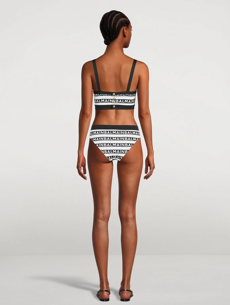 2-Piece Swimsuit Logo Stripe Print