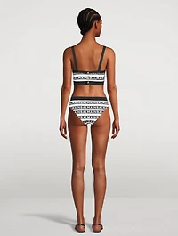 2-Piece Swimsuit Logo Stripe Print
