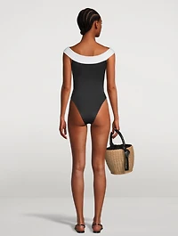 Double-Breasted One-Piece Swimsuit