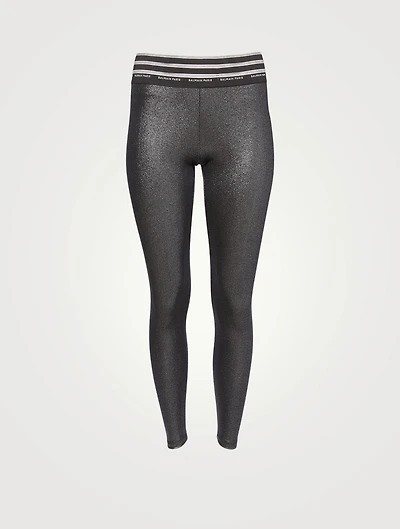 Logo Band Metallic Leggings
