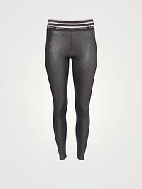 Logo Band Metallic Leggings
