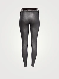 Logo Band Metallic Leggings