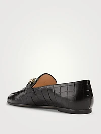 Parvis Croc-Embossed Leather Loafers