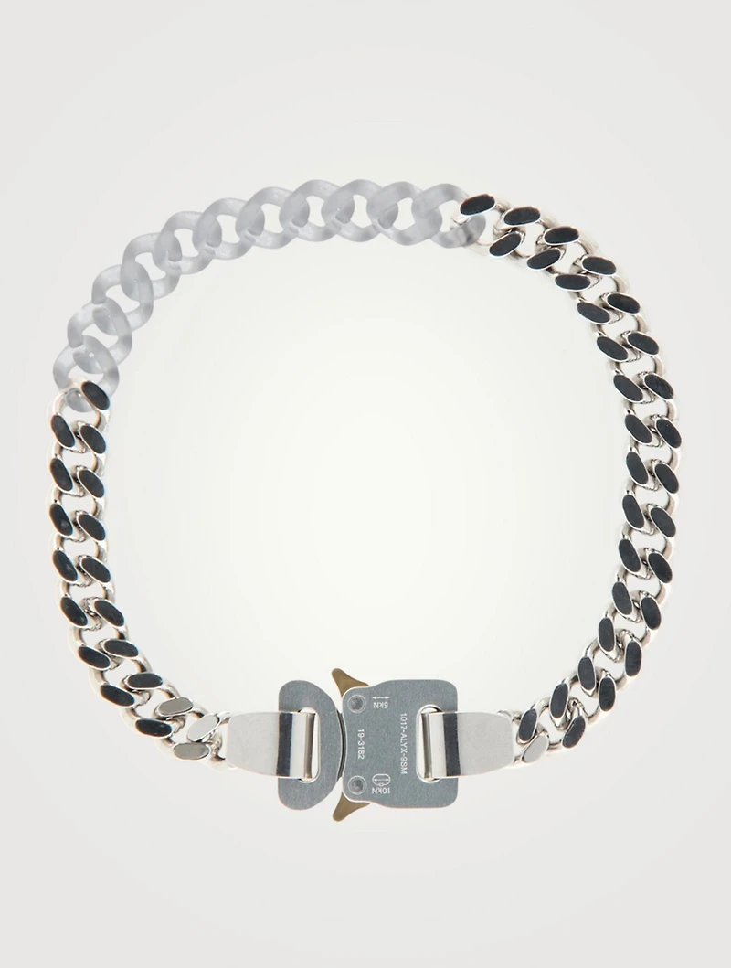 Metal And Nylon Chain Necklace