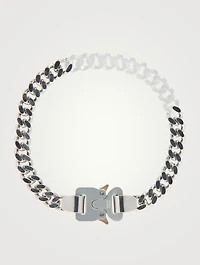 Metal And Nylon Chain Necklace