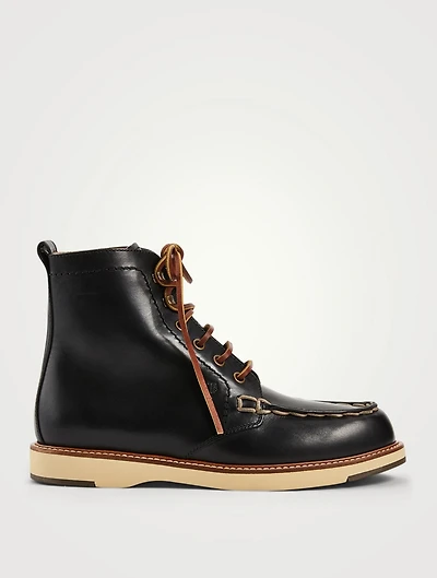 Leather Lace-Up Ankle Boots