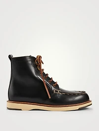 Leather Lace-Up Ankle Boots